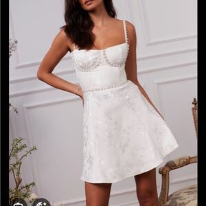 V. Chapman White Floral Midi Dress